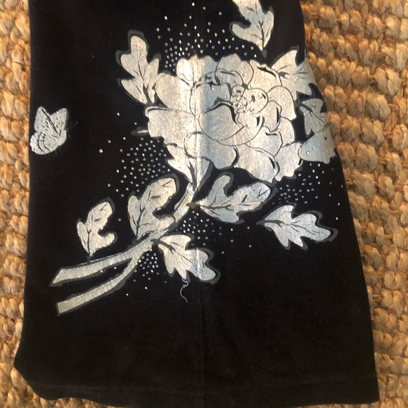 BCBGMaxazria Black Velour pull on wide bell pants - Picture 3 of 6